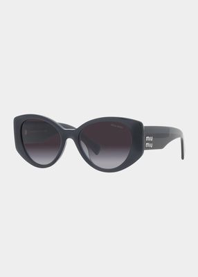 Grey Opal Acetate Cat-Eye Sunglasses