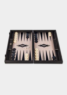 Grid Wood Illusion Backgammon Set With Side Racks