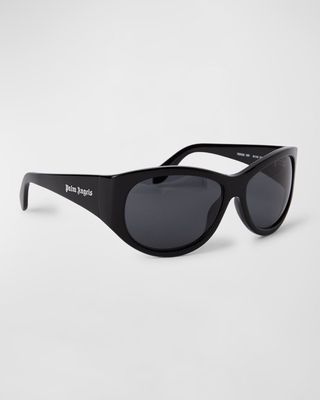 Gridley Black Acetate Oval Sunglasses