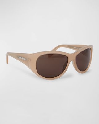 Gridley Brown Acetate Oval Sunglasses