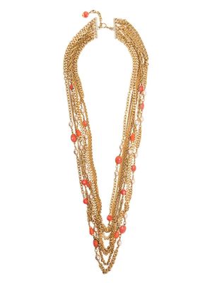Gripoix multi-chain pearl-embellished necklace - Gold