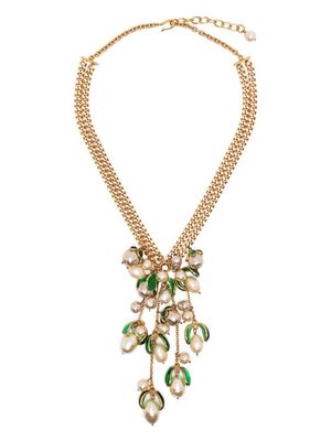 Gripoix pearl-embellished chain necklace - Gold