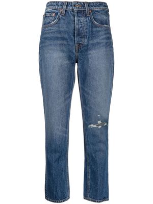 Grlfrnd distressed cropped skinny jeans - Blue