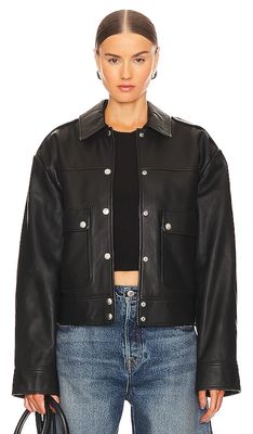 GRLFRND Jayden Leather Jacket in Black