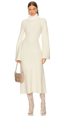 GRLFRND Maeko Boucle Dress in Ivory