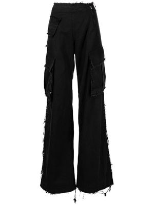 Ground Zero frayed-edges cargo-pocket jeans - Black