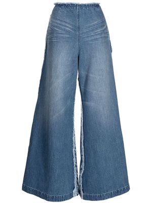 Ground Zero logo-patch cotton flared jeans - Blue