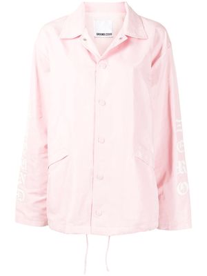 Ground Zero logo-print coach jacket - Pink
