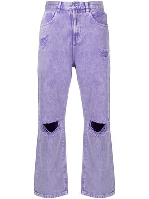 Ground Zero ripped-detail jeans - Purple