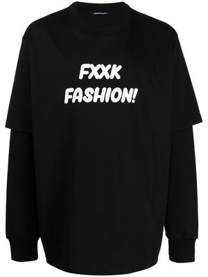 Ground Zero slogan-print double-sleeved T-shirt - Black