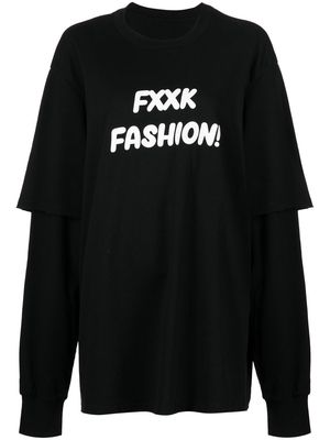 Ground Zero slogan-print long-sleeve sweatshirt - Black