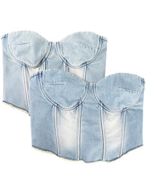 Ground Zero strapless denim corset - Blue