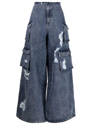 Ground Zero wide-leg cargo jeans - Blue