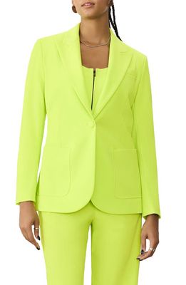 GSTQ Luxe One-Button Blazer in Acid Lime