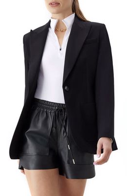 GSTQ Luxe One-Button Blazer in Black Beauty