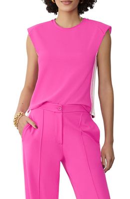 GSTQ Side Stripe Cap Sleeve Top in Knockout Pink