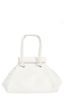 gu-de Any Croc Embossed Shoulder Bag in Coconut Milk