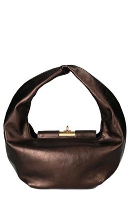 gu-de Medium Boh Leather Boho Bag in Bronze Foil