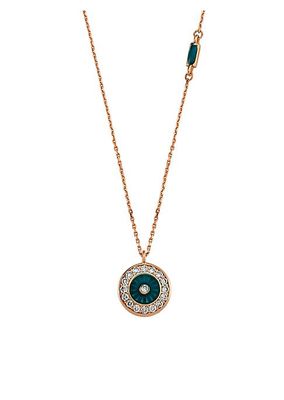 Guardian 14K Rose Gold & 0.11 TCW Diamond Evil Eye Pendant Necklace