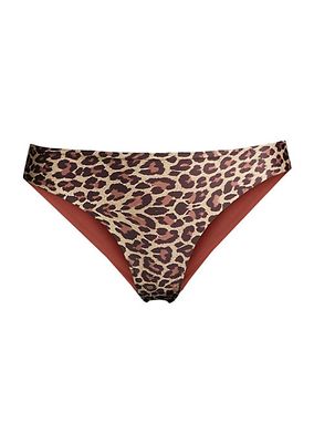 Guava Reversible Leopard-Print Bikini Bottom