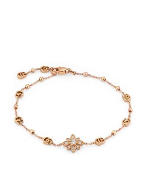 Gucci 18kt rose gold Flora diamond bracelet - Pink