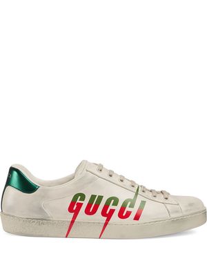 Gucci Ace distressed sneakers - White