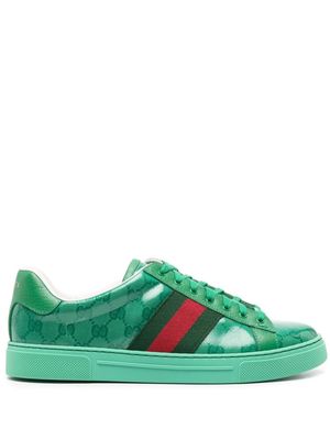 Gucci Ace GG Crystal canvas low-top sneakers - Green