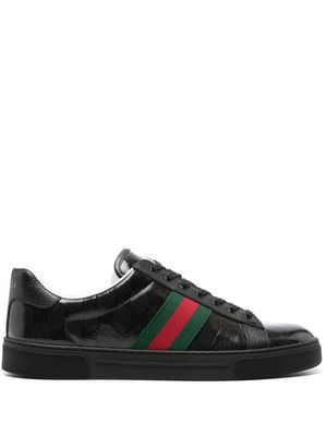 Gucci Ace GG-Crystal canvas sneakers - Black