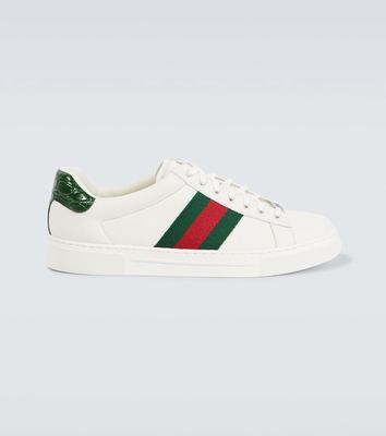 Gucci Ace Web Stripe leather sneakers