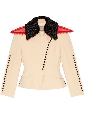 Gucci adaptable collar asymmetric jacket - Neutrals
