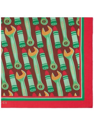 Gucci all-over graphic-print foulard - Red