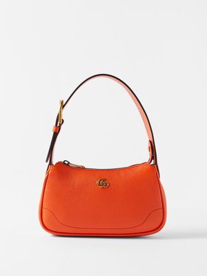Gucci - Aphrodite Small Grained-leather Handbag - Womens - Orange