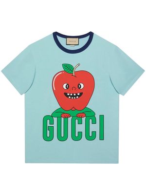 Gucci apple-print cotton T-shirt - Blue