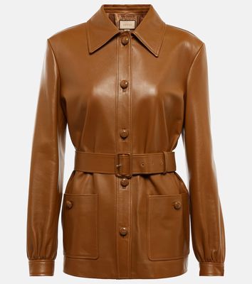 Gucci Belted leather jacket