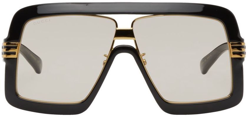 Gucci Black & Gold Square Sunglasses