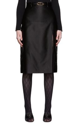 Gucci Black Duchesse Midi Skirt