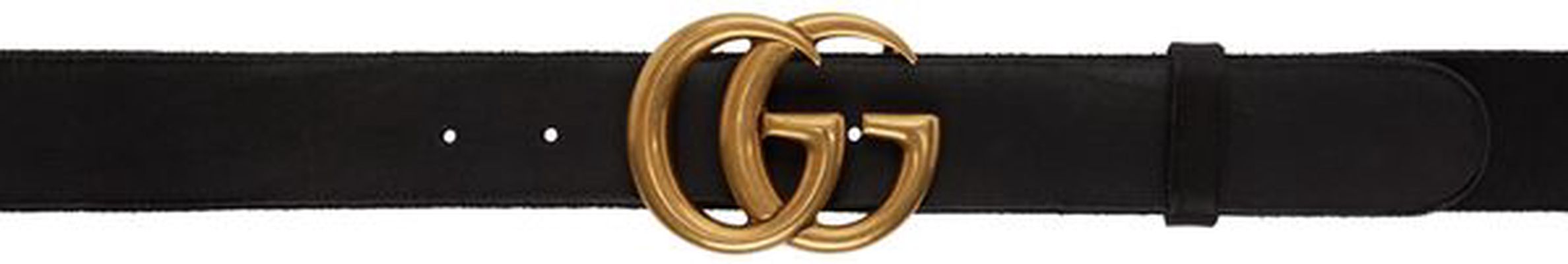 Gucci Black Toscano Leather GG Belt