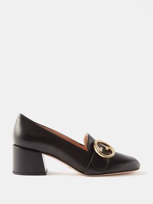 Gucci - Blondie 55 Leather Loafer Pumps - Womens - Black
