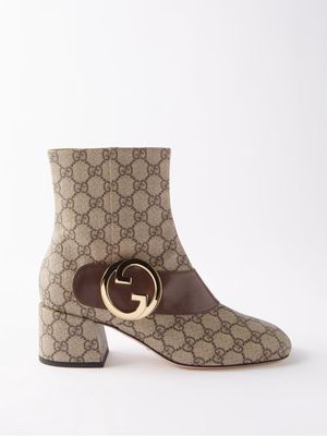 Gucci - Blondie Gg-supreme Canvas Boots - Womens - Brown Multi