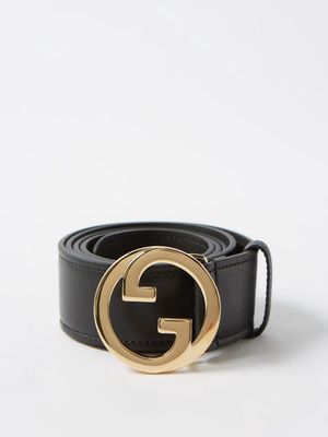 Gucci - Blondie Interlocking G-buckle Leather Belt - Mens - Black