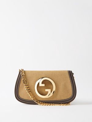 Gucci - Blondie Interlocking-gs Logo Small Shoulder Bag - Womens - Beige Brown