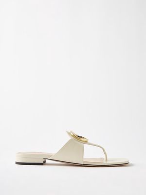 Gucci - Blondie Leather Sandals - Womens - White