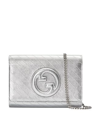 Gucci Blondie metallic crossbody bag - Silver