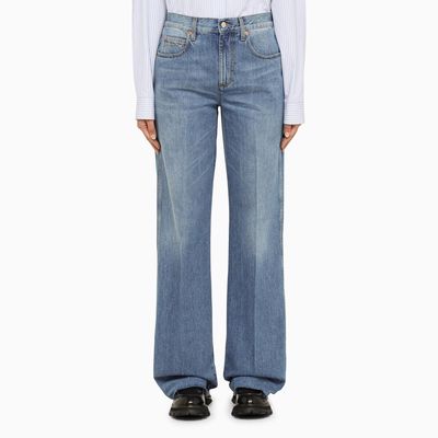 Gucci Blue Straight Jeans In Cotton Denim