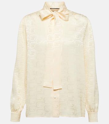 Gucci Bow-detailed GG silk jacquard blouse