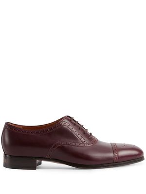 Gucci brogue-detailed Derby shoes - Red