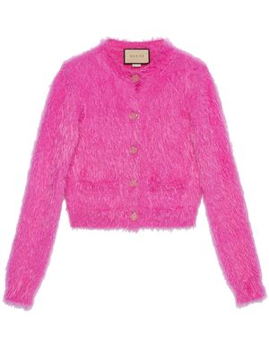 Gucci brushed-mohair cardigan - Pink