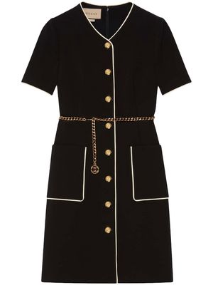 Gucci buttoned short-sleeve midi dress - Black