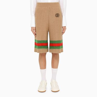 Gucci Camel Wool Bermuda Trousers