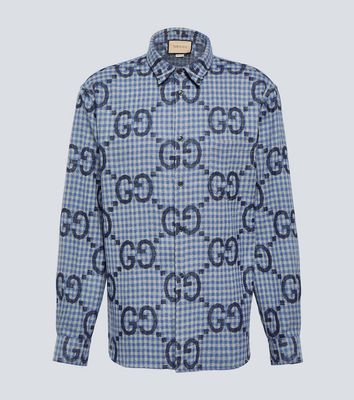 Gucci Checked logo wool shirt